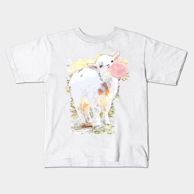 Little Goat Bubble Gum Kids T-Shirt by IconicTee